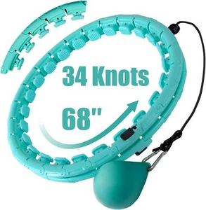 34 Knots Weighted Workout Hoop Plus Size, Smart Waist Exercise Ring - Picture 1 of 6