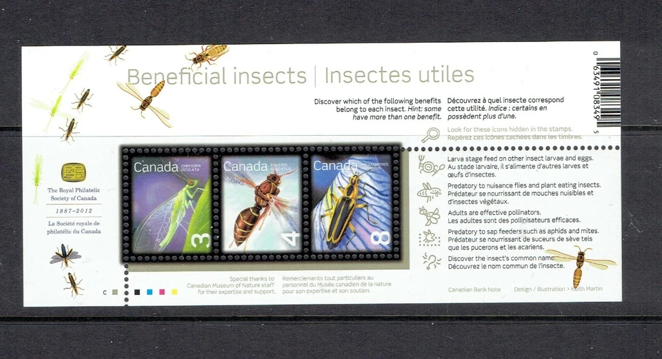 CANADÁ - CP - 2010 FOLHA DE LEMBRANÇA DE INSETOS BENÉFICOS - SCOTT 2409b - MNH - Imagem 1 de 1