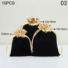 10pcs Velvet Package Bags Red Black Drawstring Gift Bag Wedding Jewelry Pouches