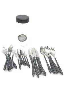 Amefa S24 PP Bistro Besteck Set, Edelstahl, Grau/Schwarz, genietete Griffe - Bild 1 von 6