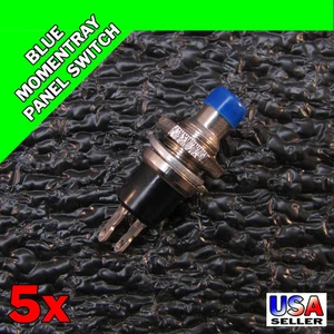 5x Interruptor momentáneo de montaje en panel pulsador perilla azul SPST-NO 1A 5 piezas A38L - Imagen 1 de 1
