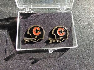 Vintage USFL Houston Gamblers Football HEAVY WEIGHT Pins of 2 Pins w/Case RARE !