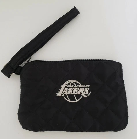 Los Angeles Lakers Black Quilted Zippered Wristlet Purse Cover