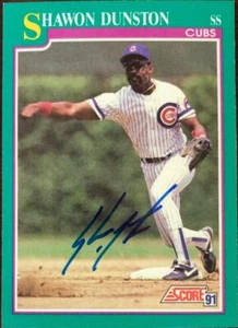 Shawon Dunston Autographed 1991 Score #201 - Picture 1 of 1