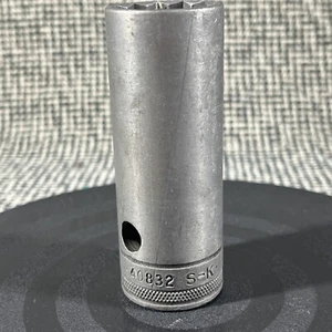 VINTAGE S-k 1" X 1/2" Knurled Socket Deep Well Ratchet Tool Cross Bar Hole 40832 - Picture 1 of 8