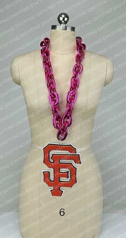 New MLB SAN FRANCISCO GIANTS HOT PINK Jumbo Big Fan Chain Necklace Foam MI USA Cover