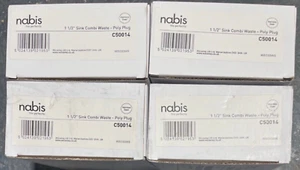 4 x Nabis 1 1/2" Combined Sink Waste Overflow & Poly Plug C50014 WSO33WS Job Lot - Picture 1 of 7