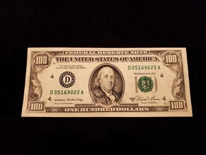 1981-A $100 FRN FEDERAL RESERVE NOTE - (D) CLEVELAND, OHIO LOT#CA157 - Picture 1 of 8