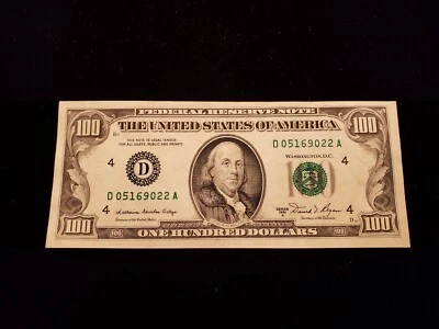 1981-A $100 FRN FEDERAL RESERVE NOTE - (D) CLEVELAND, OHIO LOT#CA157 - Image 1 of 4