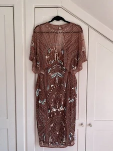 ASOS DESIGN Batwing Embellished Dark Pink Midi Dress. UK Size 12. Brand New. - Picture 1 of 3