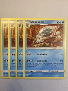 Carte Pokemon 4x Araquanide 65/236 Playset Eclissi Cosmica NM/M - Foto 1 di 1