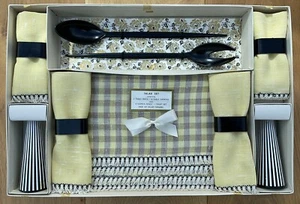 Salad Set …. RETRO! Vintage 1950 -1960’s Napkins Cruet Melamine Servers Boxed - Picture 1 of 11