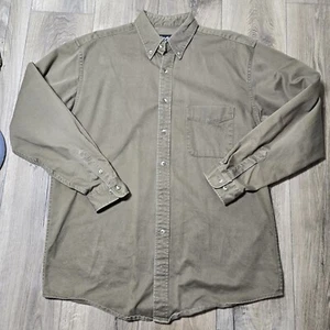 Eddie Bauer Denim Bomber Jacket / Heavyweight Button Up Mens Large Tall - Picture 1 of 10