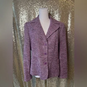 Ann Taylor Damen Lila Tweed Sakko. Top Zustand. Größe 12P - Bild 1 von 11