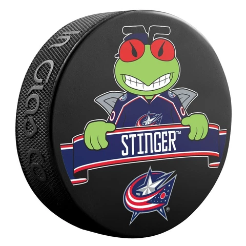 Official NHL Licensed puck of the Columbus Blue Jackets Mascot "Stinger" Cover