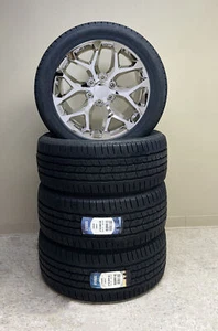 GMC 20" Chrome Snowflake Wheels 275/60R20 Tires For Sierra Yukon Denali - Picture 1 of 5
