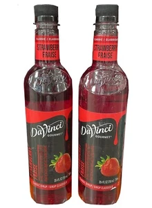DaVinci Gourmet Strawberry Fraise Anglais Beverage Syrup 750 Ml 2 Pack - Picture 1 of 2