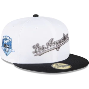 Los Angeles Dodgers New Era Just Caps Optic White 59FIFTY Fitted Hat Sz. 8 - Picture 1 of 7