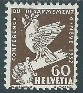 1932 SVIZZERA CONFERENZA INTERNAZIONALE SUL DISARMO 60 CENT MH * - RC15 - Picture 1 of 1