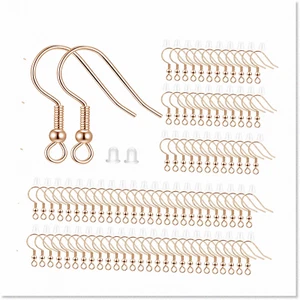 300pcs Rose Gold Earring Hooks and Backs Kit - DIY Jewelry Making Supplies with - Picture 1 of 7
