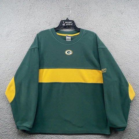 Vintage Green Bay Packers Sweater Mens XL Green Fleece Reebok NFL Football Cover