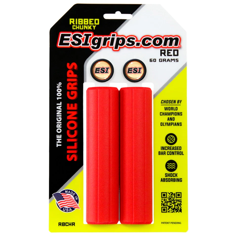 ESI Grips MTB Ribbed Chunky Silicone Grips Red - Image 1 of 1