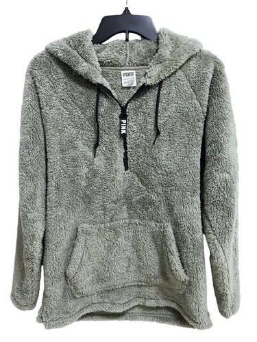 UNDERCOVER Felpa con cappuccio PINK by Victorias Secret Sherpa verde oversize mezza zip pullover XS