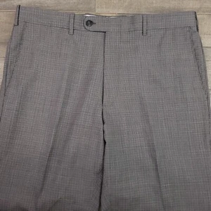 JB Britches Pants Mens 36R Gray Check Wool Torino Trousers Contemporary Italy - Picture 1 of 15