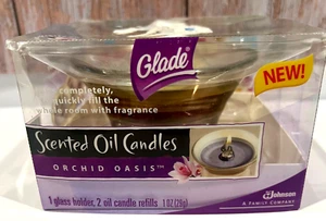 Glade Duftölkerzen Orchidee Oase Box mit 2 Kerzen & Glashalter Stövchen - Bild 1 von 5