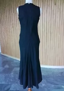 Witchery Black Linen Fishtail Mermaid Dress 8 - Picture 1 of 7