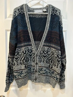 Vintage Michael Gerald Cardigan Sweater Mens XL Grandpa Kurt Cobain 90s Grunge - Image 1 of 4