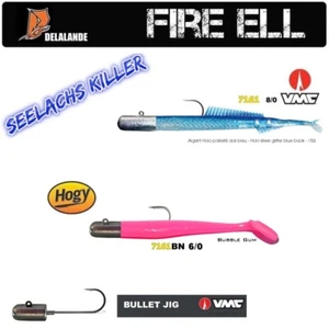 Seelachs Killer DELALANDE FIRE EEL Blue + Hogy Bubble Gum + 2 VMC 7161BN 80g - Bild 1 von 1