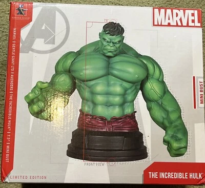 "Estatua Marvel busto de 7"" Gentle Giant Incredible Hulk 2011 # 529/720 nueva en caja de 10""" Foto 1 de 4