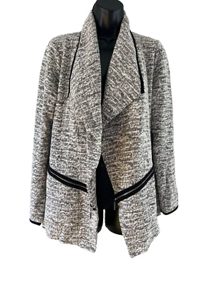 Cárdigan Rafaella Frente Abierto Manga Larga Mantón Cuello Suéter Cremallera Bolsillo Mediano Foto 1 de 4