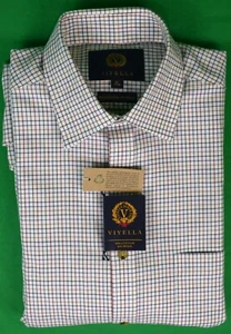 Viyella Cotton/ Wool Multi Tattersall Spread Collar Sport Shirt Sz 16" (New w/ T - Picture 1 of 4