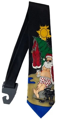 SANTA CLAUS Corbata Cuello Negro En La Playa En Su Corazón Rojo Boxers Chillin 😎 Nueva Sin Etiquetas Foto 1 de 4