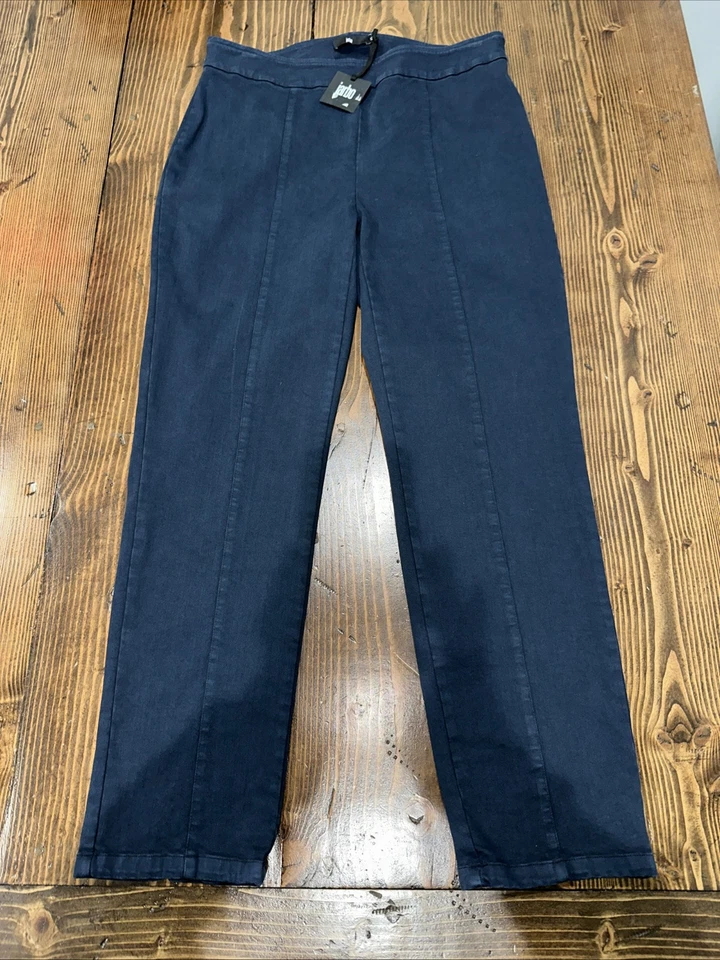 Jarbo женщин 2-12 Pallas назад разрез джинсовой ткани брюки эластичной темно-синий новый с ярлыками - Изображение 1 из 4