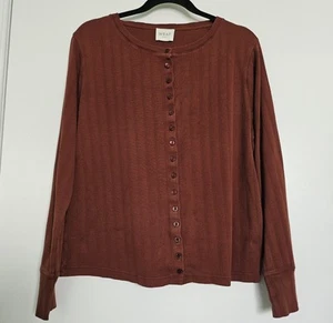 Wickel London Knopfleiste Cardigan Oberteil Gr. 12 100 % Baumwolle Pullover rostbraun - Bild 1 von 12