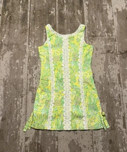 Lilly Pulitzer Yellow White Sleeveless Shift Dress Spring Summer Girls 12 - Picture 1 of 11