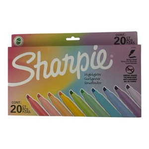 Sharpie Multi-Color 20 Pack Narrow Chisel Fine Highlighter Set NEW - Picture 1 of 2