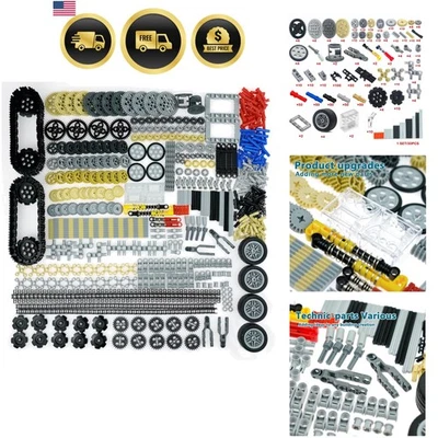 Technic Parts Gears Axles Pins Shock Absorber Steering Shaft Gearbox Bricks Set - Image 1 of 4