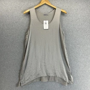 Tutu & Lilli Medium schimmernd silbergrau U-Ausschnitt Tunika Tanktop Satin Basic neu mit Etikett - Bild 1 von 17