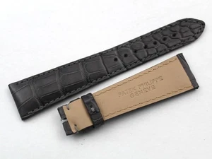 Patek Philippe Cinturino Pelle Alligatore Grigio 21/16mm Accessori Watch Lusso - Picture 1 of 5