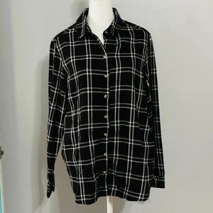 Camisa con botones a cuadros blanca y negra Jachs Girlfriend, talla pequeña - Imagen 1 de 4