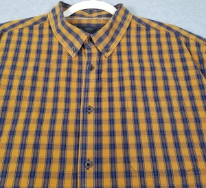 M&S Button Up Shirt Men’s 2XL XXL Multicolor Plaid Short Sleeves Pocket Cotton - Picture 1 of 9