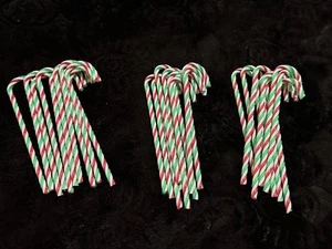 30 VTG 6โ Candy Cane Christmas Ornaments Red Green White Twisted Acrylic Plastic - Picture 1 of 3