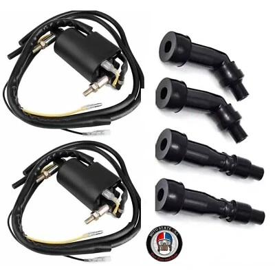 2 x Ignition Coils & Spark Plug Caps For Suzuki Katana 1100	GSX1100F (1988-1993) - Image 1 of 4