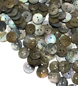50x Mother of Pearl Shell 2 Hole Flat Round Flat 11mm Buttons for Craft & Sewing - Picture 1 of 4