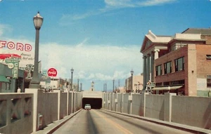 Handy, Alabama Postkarte Bankhead Tunnel Coca Cola & Ford Schild c 1950er U3 - Bild 1 von 2