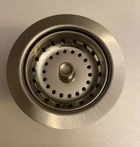 Sink Strainer Stainless Steel 4 1/2" Fixed Post - Picture 1 of 5